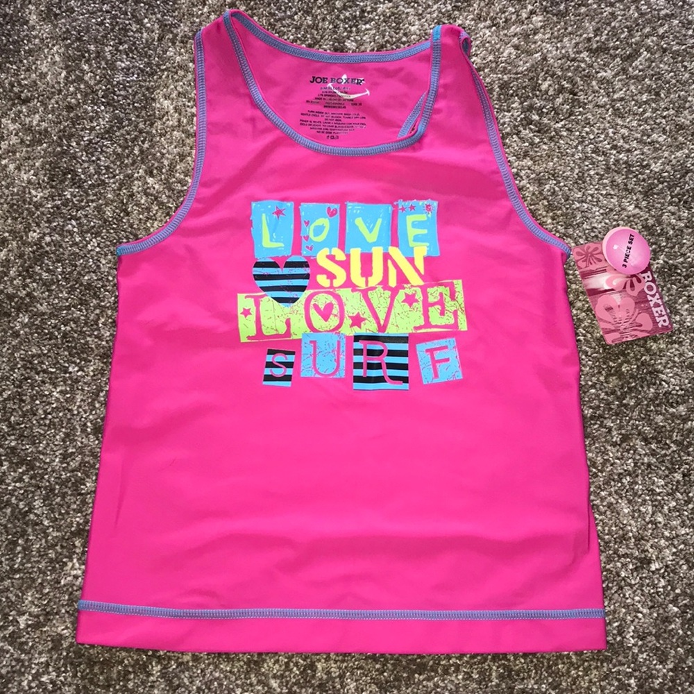Joe boxer girls swim tank small 6 6x nwt